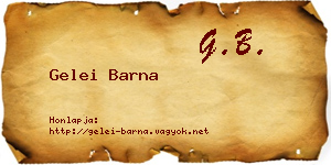 Gelei Barna névjegykártya